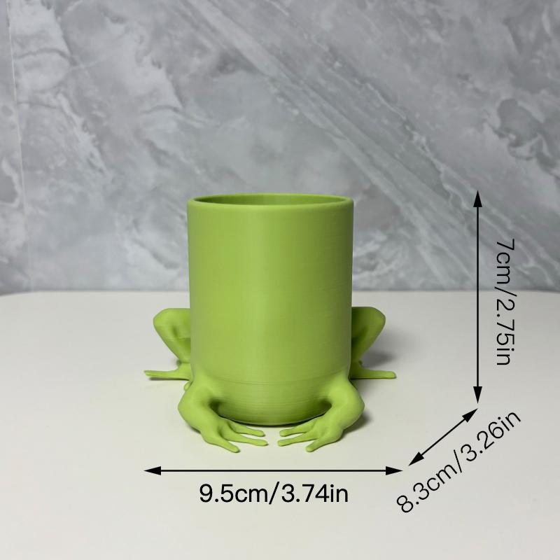 Abstract Frog Flower Pot Succulent Plant Pot Desktop Ornament Pen Holder Plastic Planter Home Decor