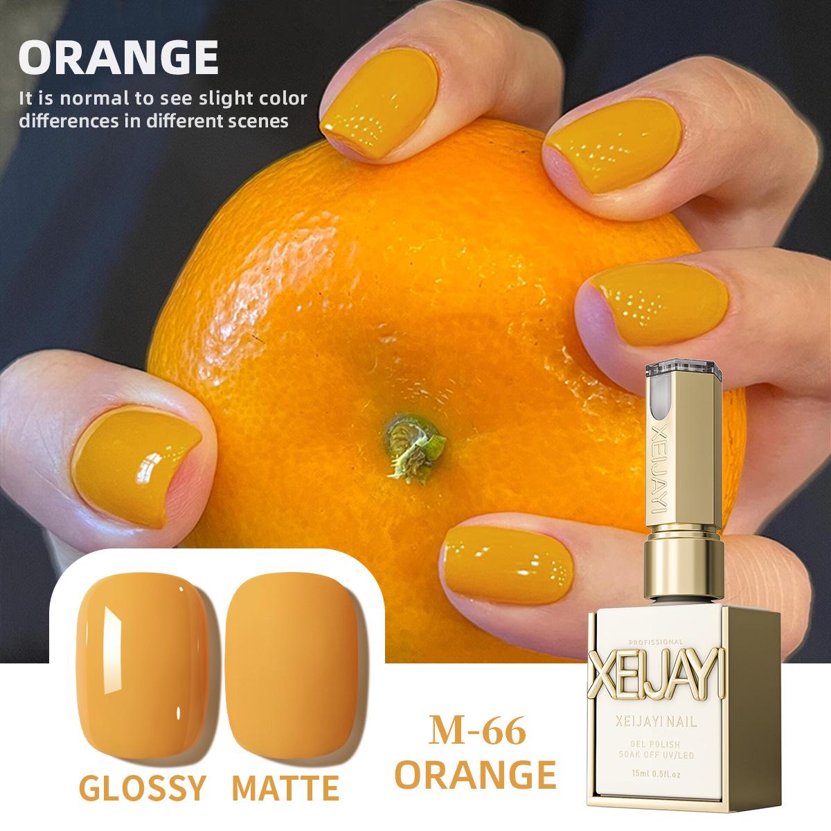 

2025 Trendy Dopamine Orange Gel Nail Polish for Salons