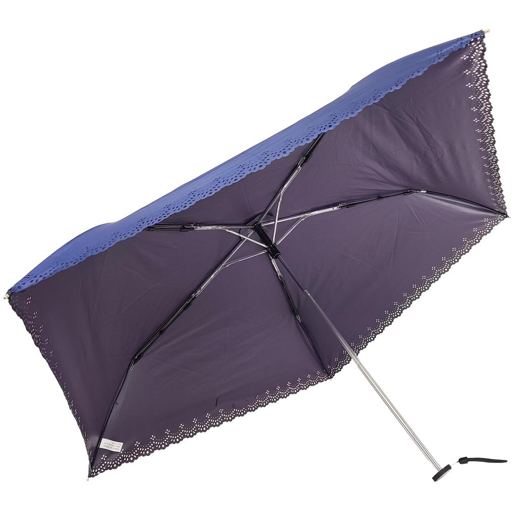 Rose Sangyo 50 cm Lätt Mini Fällbar Paraply med Värme 63500302 Färgbelagd Skuren, Marinblå,