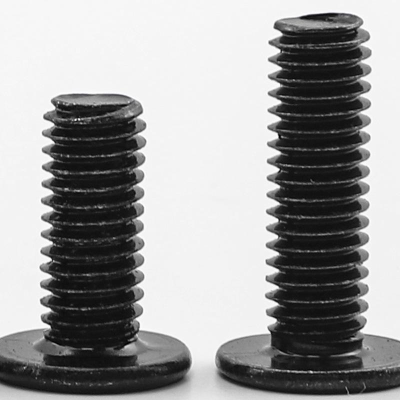 Carbon Steel Black CM Cross Slot Thin Head Machine Screws, Large Flat Head, M3/M4/M5/M6