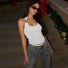 Fashion 2025 Summer New Sexy Sexy U Collar Halter Spaghetti Straps Vest Female Slim Fit Backless Easiest for Match Tops