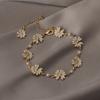 Minimalist White Enamel Daisy Flower Bracelets For Women Men Elegant Imitation Pearl Sunflower Floral Bangles Wedding Jewelry