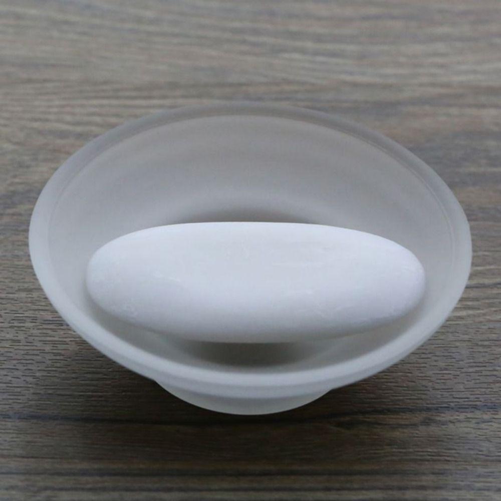 Keep Soap Bars Dry Matte Glass Soap Dish Round Glass Soap Holder  Household