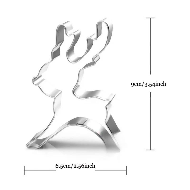 1pcs Patisserie Reposteria Gateau Christmas Reindeer Mold Metal Sugarcraft Cookie Cutter Fondant Cake Decor Biscuit Pastry Mould