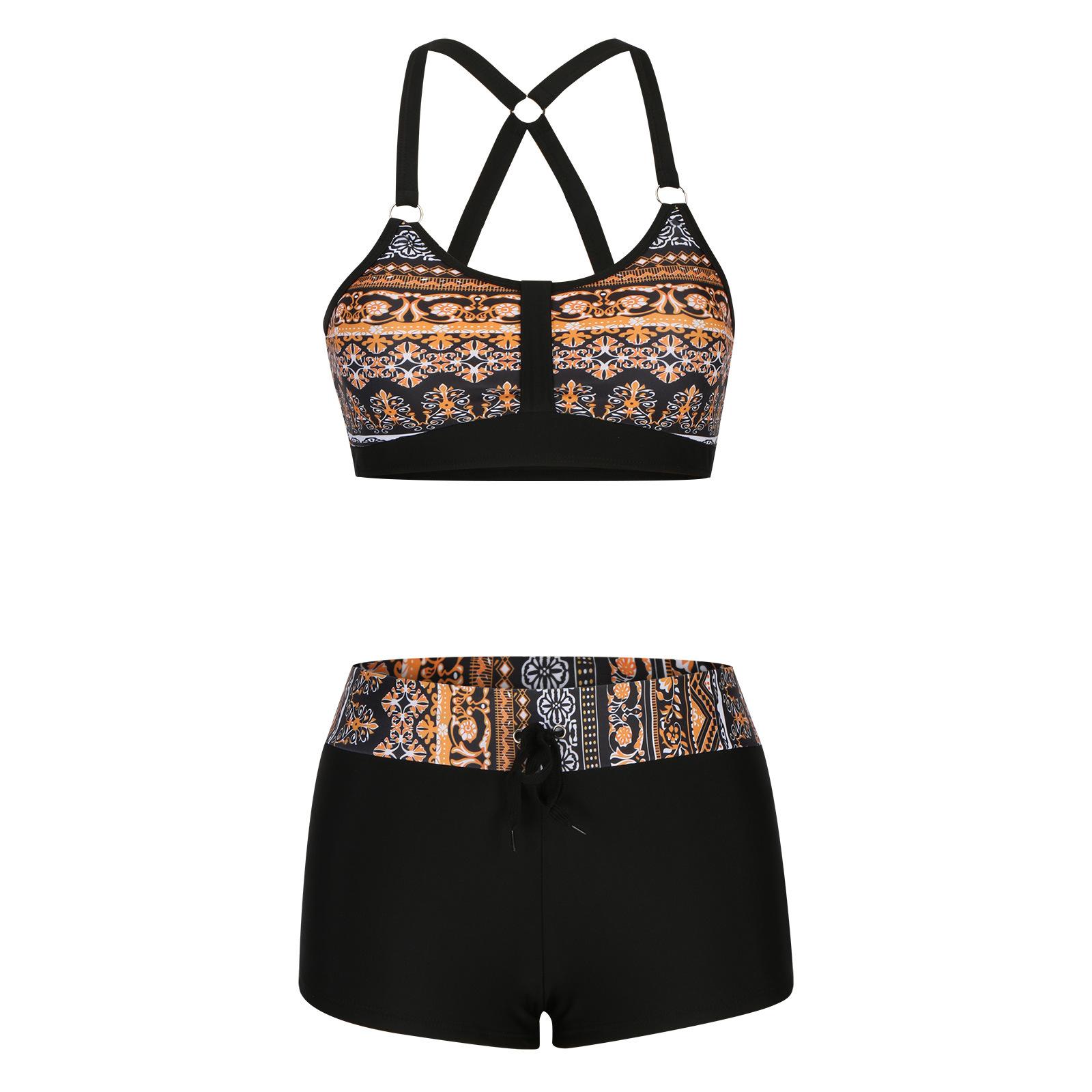 Swimsuit New Women s Print Split Bikini S чёрный