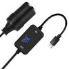 Elough Type-C To Lighter Female Socket 5V 12.8V Adjustable Voltage Converter Power Adapter PD Cable Extender