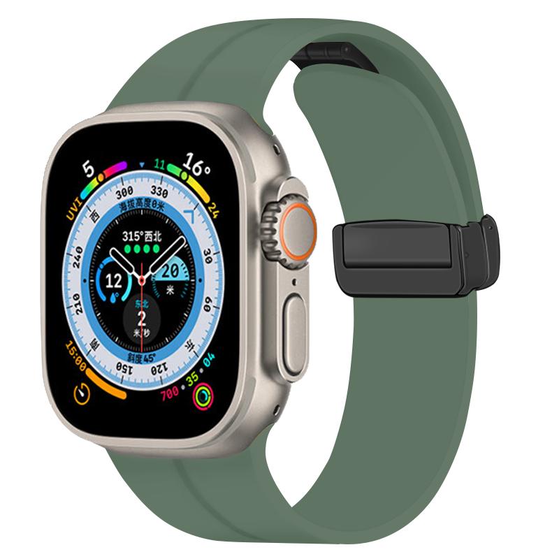 Applicable Applewatch Strap Liquid Silicone Magnetic Buckle Strap S1/S1 Ultra Apple Watch Silicone