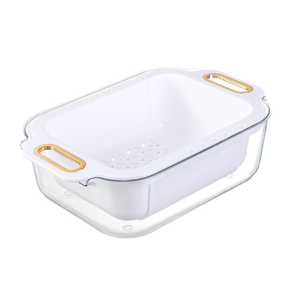 Extendable Over Sink Colander Double Layers Retractable Drainer Basket for Home Kitchen