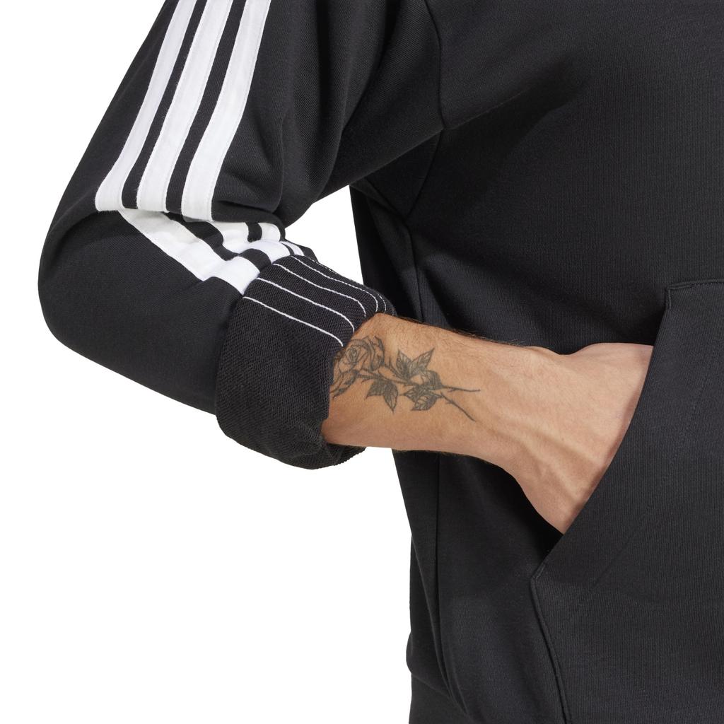 Adidas KTE97 Essentials French Terry Size Men's 3-Stripes Hoodie, Black/White (JD1874), J/XL