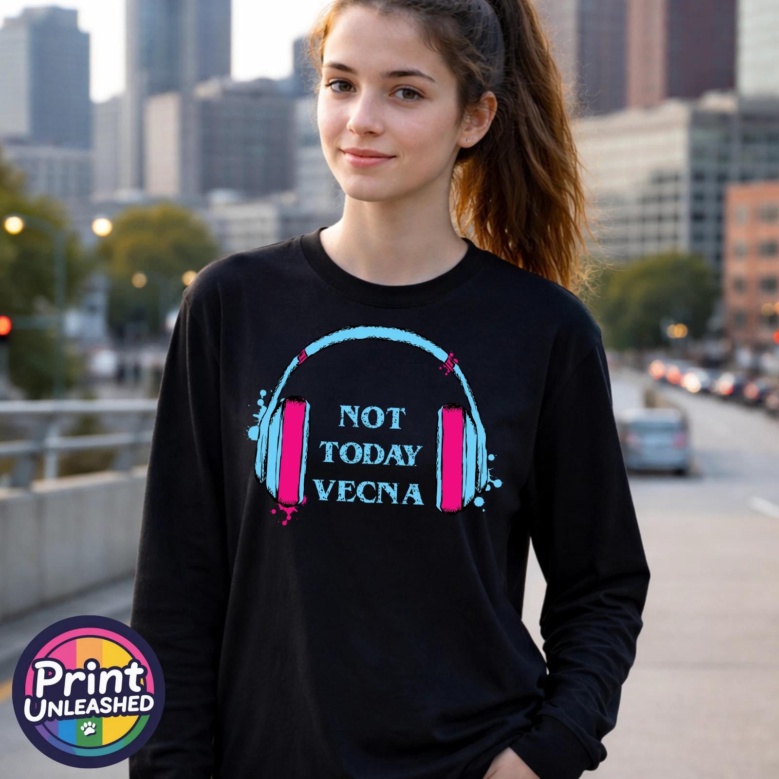 Not Today Vecna T-Shirt Stranger Fan Tee Long Sleeve Top Headphones Graphic S-L 4XL