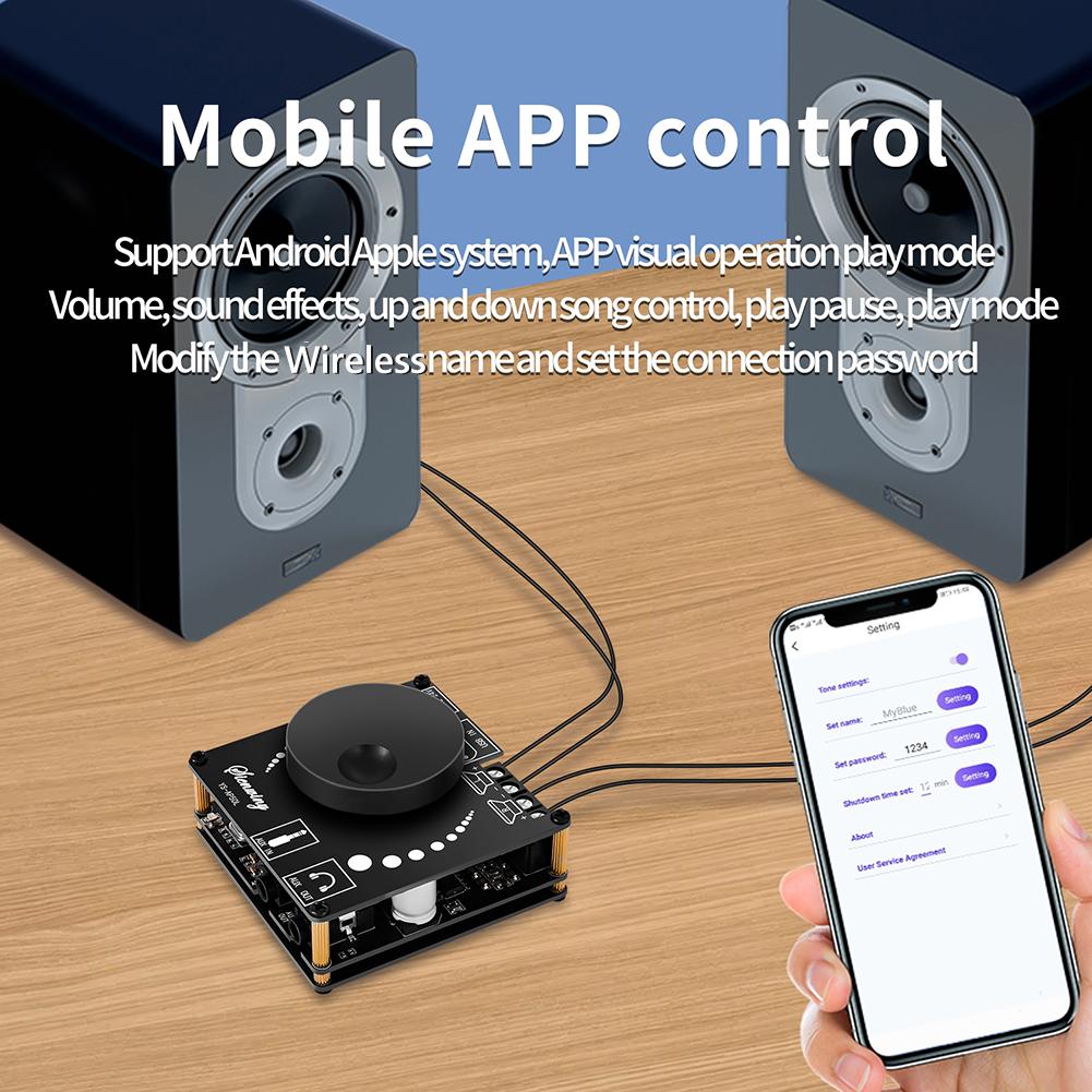 YS-AP50L 50W+50W 2.1 Channel Subwoofer Digital Power Amplifier Board Bluetooth 5.1 Stereo AMP Amplificador 12V 24V 3.5mm AUX USB