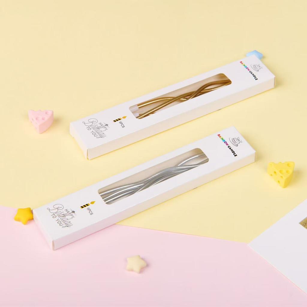 Birthday Thread Candle Cake Curve Curve Candle Ins Style Creative Party Colorful Gold Plated Candle