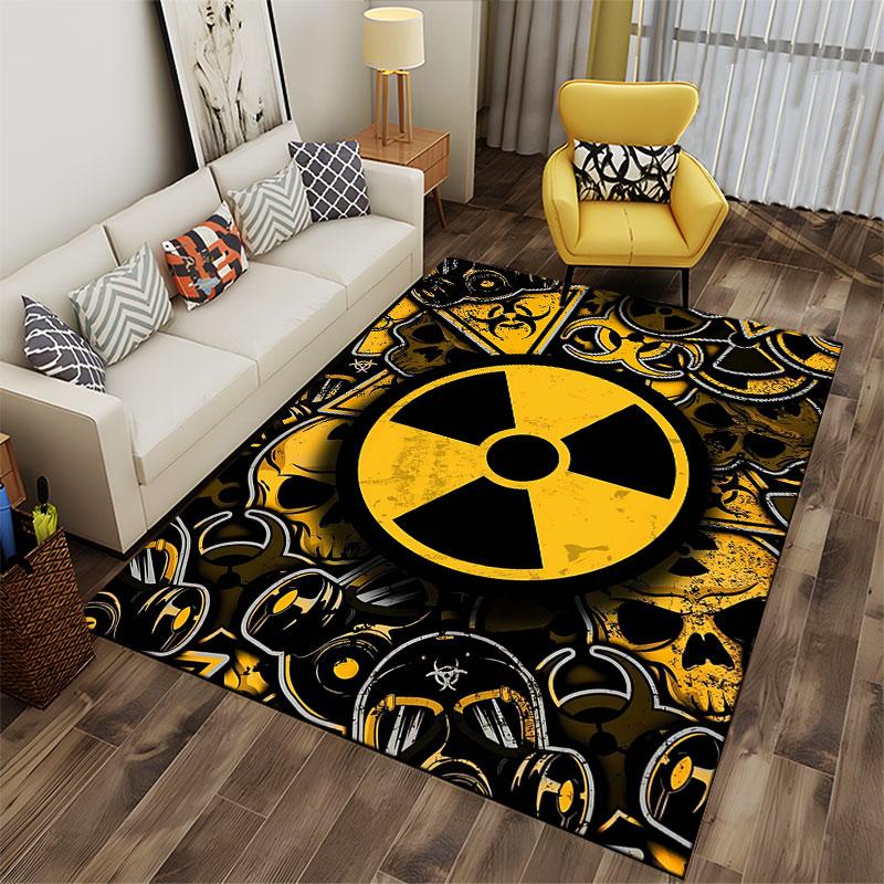 Radiation Hazard Retro Design Suitable As a Non-slip Mat for the Living Room or Bedroom Sofa