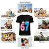 Sweet Number 67 Print Casual Short Sleeve T-Shirt For All Ages Pure Cotton T-shirt