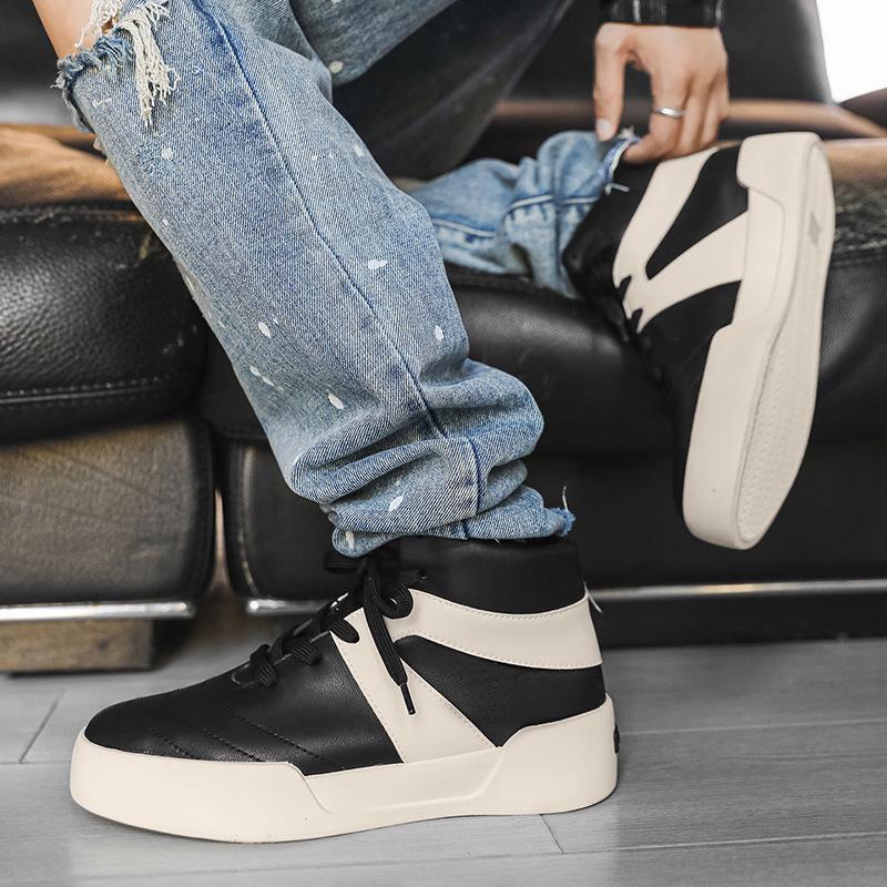 Herren High-Top Freizeitschuhe X520: Trendige Herbst-Sneaker, vielseitiges weißes Outdoor-Sport-Schuhwerk
