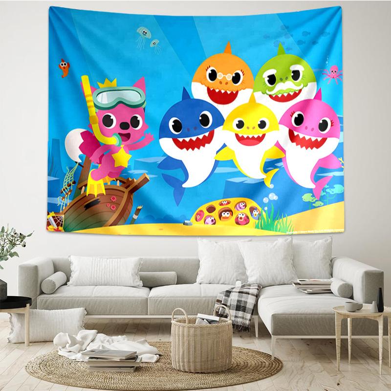 Cartoon Shark Dance Party Tapestry Hanging for Bedroom,Livingroom, Playroom,Decor Art Room Wall Tapestry Holiday and Birthday Gifts