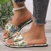 Floral Slippers Women's Summer New Bow Beach Slippers Gentle Flat Slippers