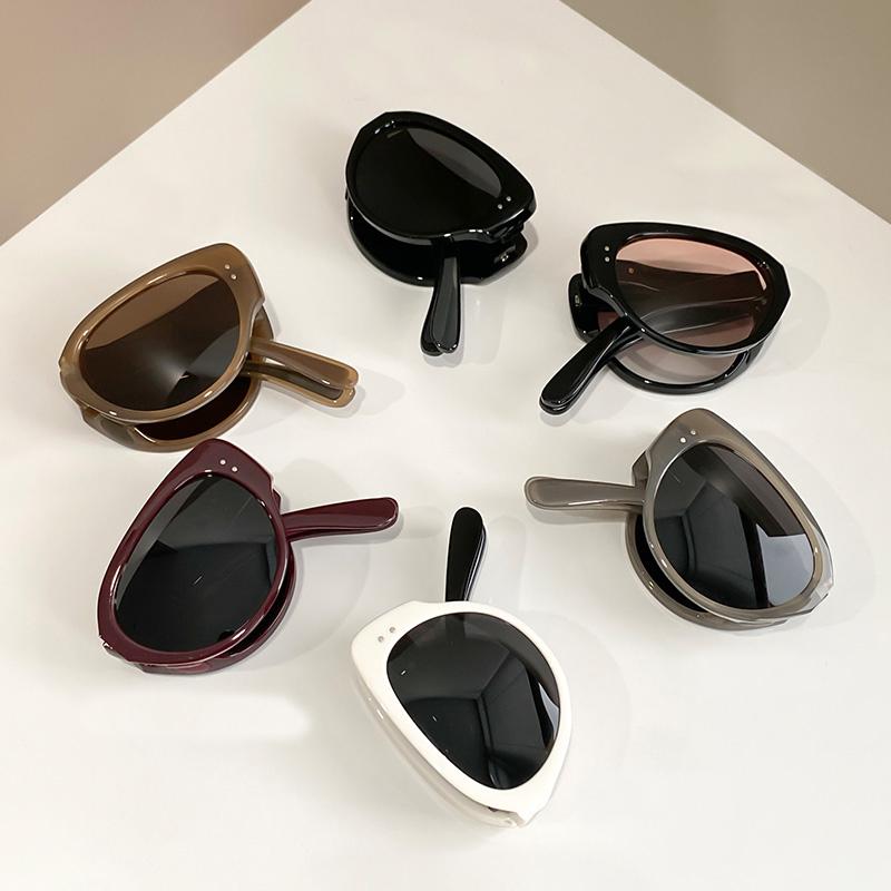 Tea Frame Cat Eye Prescription Sun Glasses Women Polarized Fashion Foldable Anti-Glare Nearsighted Sunglasses With Diopters