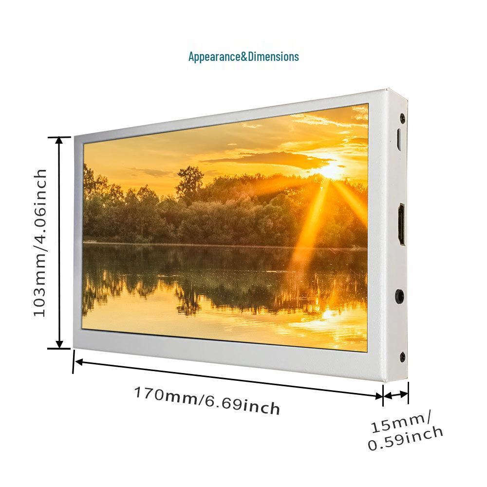 Portable HDNI Monitor: Black and White Metal Shell, High-Definition Capacitive Touch LCD