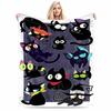 Playful Cartoon Cats Pattern Flannel Blanket for Bedroom, Living Room, Sofa, and Nap