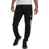 Adidas Solid Striped Logo Elastic Waist Joggers Men Bottoms Black HC5857
