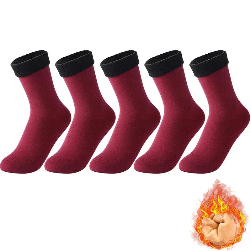 1/10pairs Women Winter Thicken Warm Short Socks Thermal Cashmere Wool Socks Nylon Snow Velvet Boots Home Floor  Mujer