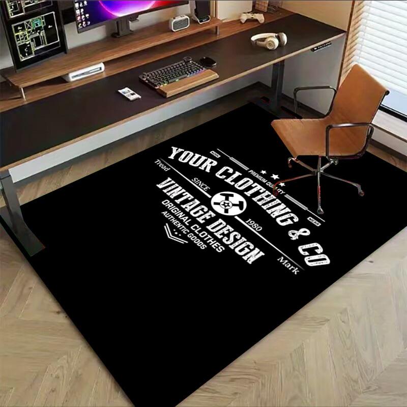 1pc Vintage Clothing Home Office, Durable Polyester Floor Mat with Easy, Office Decor, Urban Style, Nonslip Backing