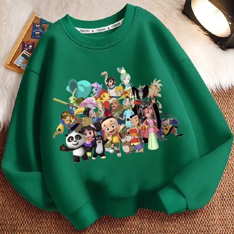 

Girls Fashionable Cartoon Hoodie Spring and Autumn Children s Loose Long-sleeved Top 160