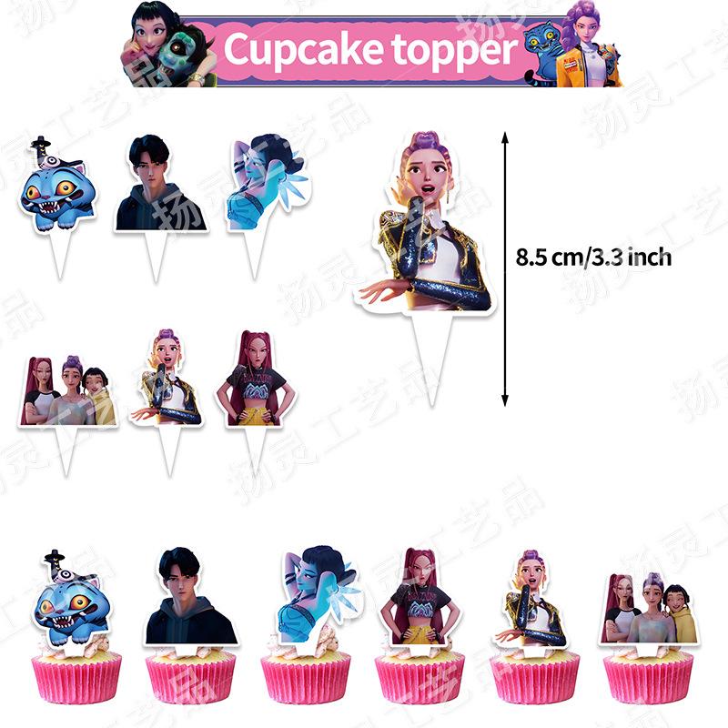 Set Tacâmuri de Petrecere de Unică Folosință Kpop De Hunter Tragere de Steag Petrecere de Ziua de Naștere Coreean Kpop Petrecere Anime Celebrare Consumabile Picnic Deco