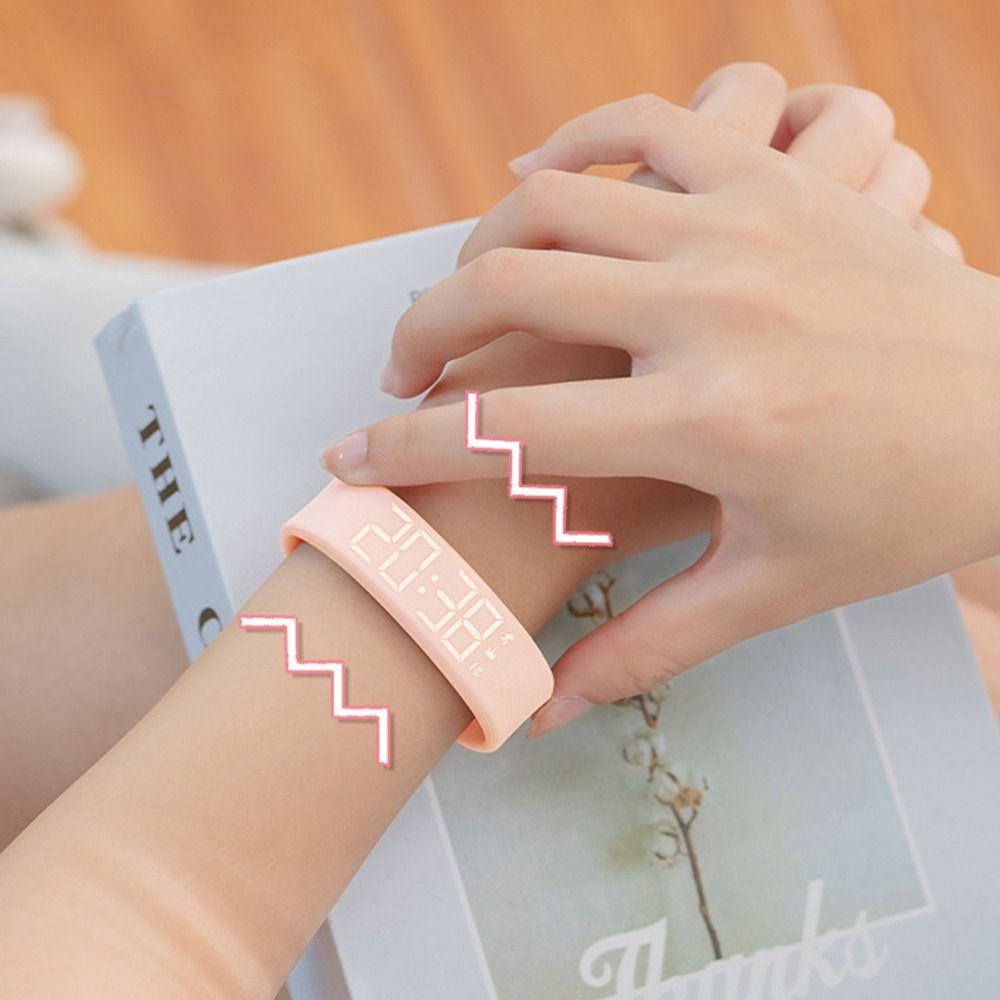 Adjustable Band Silent Smart Band LED Digital Display Digital Alarm Clock Watch for Heavy Sleepers