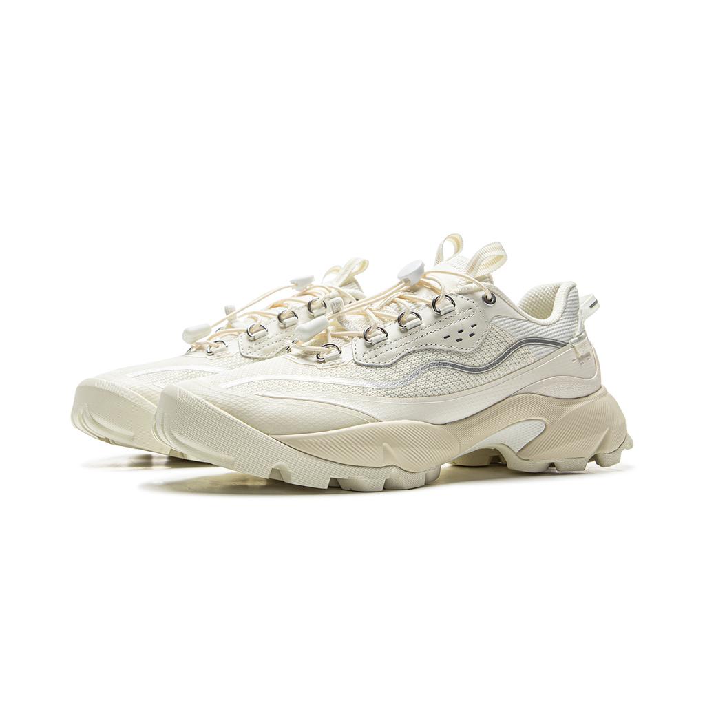 Li Ning Mulan Trend Sports Shock Absorption Rebound Wear Resistant Low Top Casual Shoes Women Casual Shoes White AZGV066-3