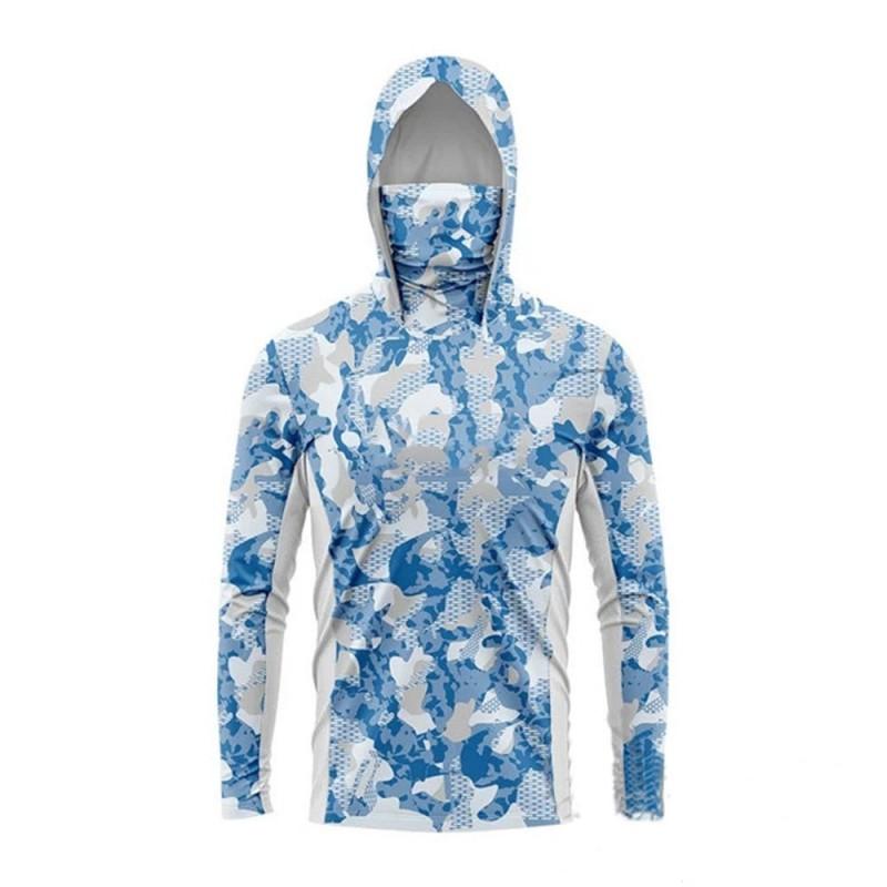 UV Protection Fishing Shirt With Hood Face Cover Quick Dry Breathable Long Sleeve Men Women Outdoor Angling