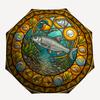 River Glass pattern umbrella, portable and foldable design, 8 ribs, a casual accessory for Halloween, Christmas, and birthday gifts.