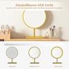 Dressing Table Strong Load-bearing Sufficient Storage Capacity Spacious Desktop LED Light Design with Mirror Burr-Free 3-Color Table