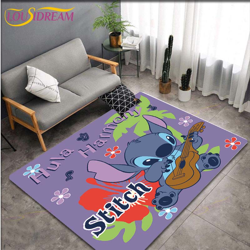 Anime Stitch Pattern Carpets Living Room Anti-Skid Area Rug Kids Bedroom Mats Yoga Mat Large Carpet Decor