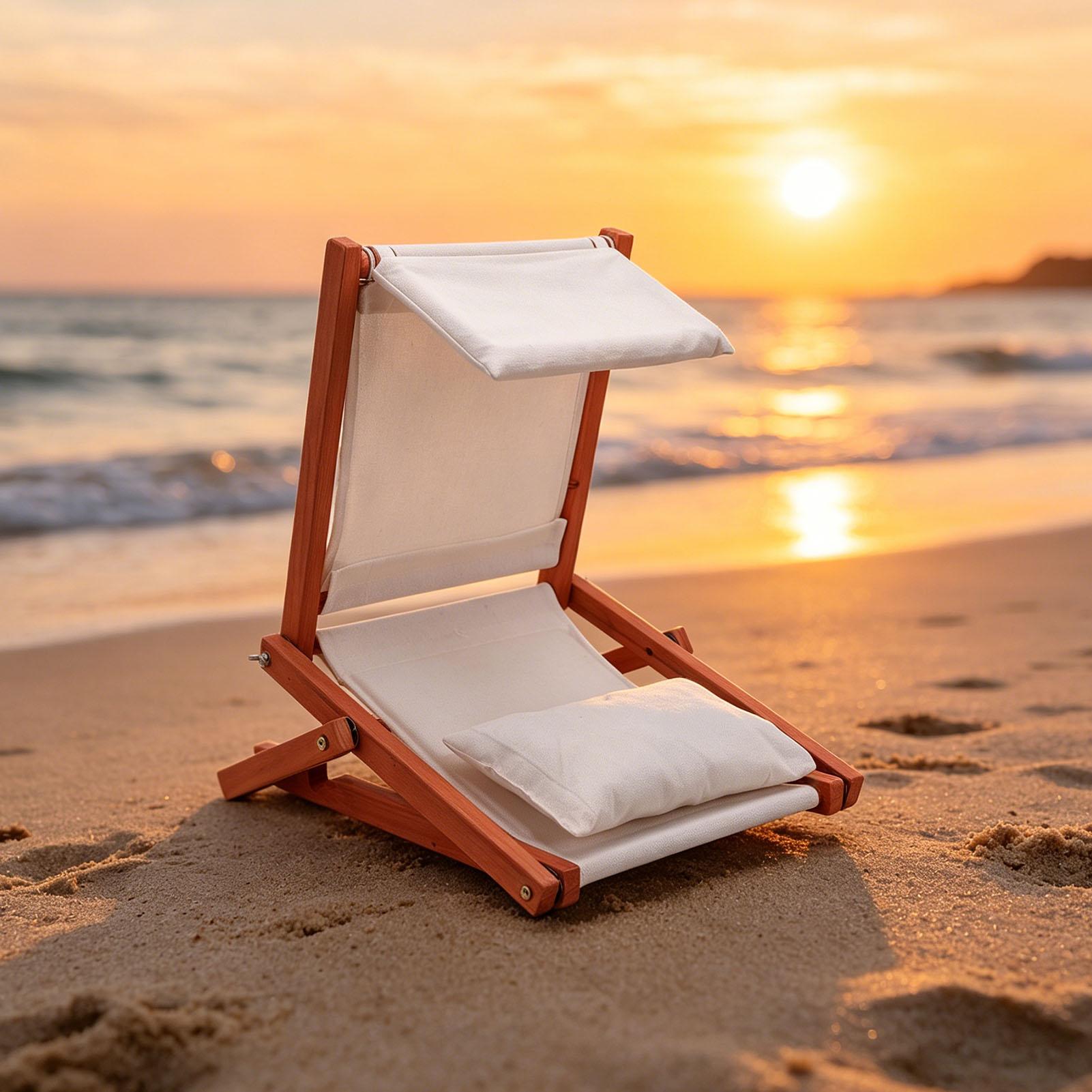 Foldable Beach Sunbathing Headrest Sunshade Chair