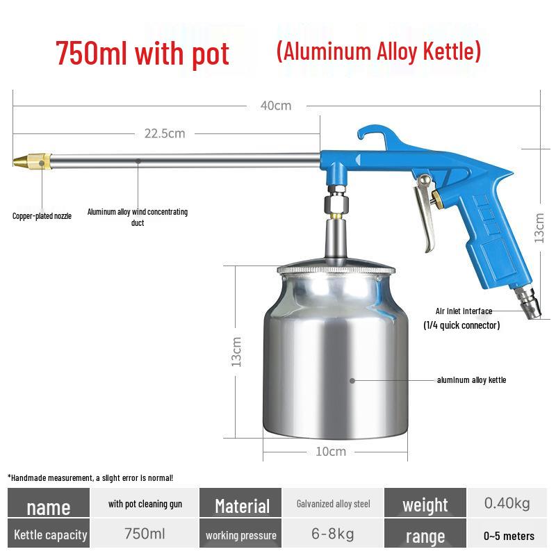 Dual-Use High-Pressure Pneumatic Cleaning Spray Gun for Cars and Engines