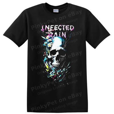 Infected Rain T Shirt Floral Skull Gothic Metal Band Graphic Concert Fan Tee Art