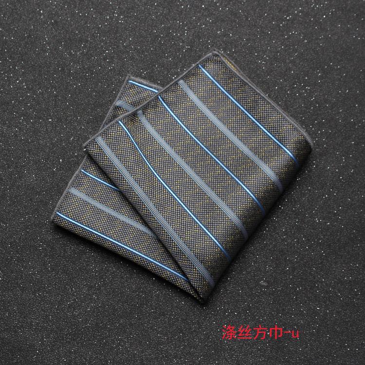 Men'S Banquet Guests Wedding Groom Suit Dress Pocket Towel British Retro Cashew Flower Striped Square Towel