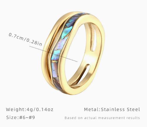 Vintage Minimalist Geometric Design Slim Index Ring Couple 6