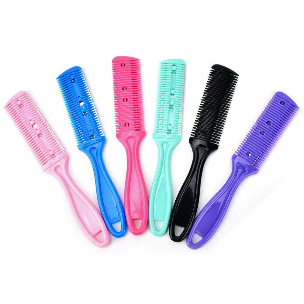 Hot Random Color Hairdressing Professional Trimmer Hair Razor Comb Double Sides Hairdressing Thinning