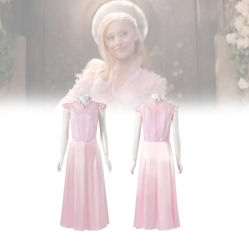 Enchanting Glinda Costume Dress For Women Featuring Vibrant Pink Corset Style Design For Magical Wicked Cosplay