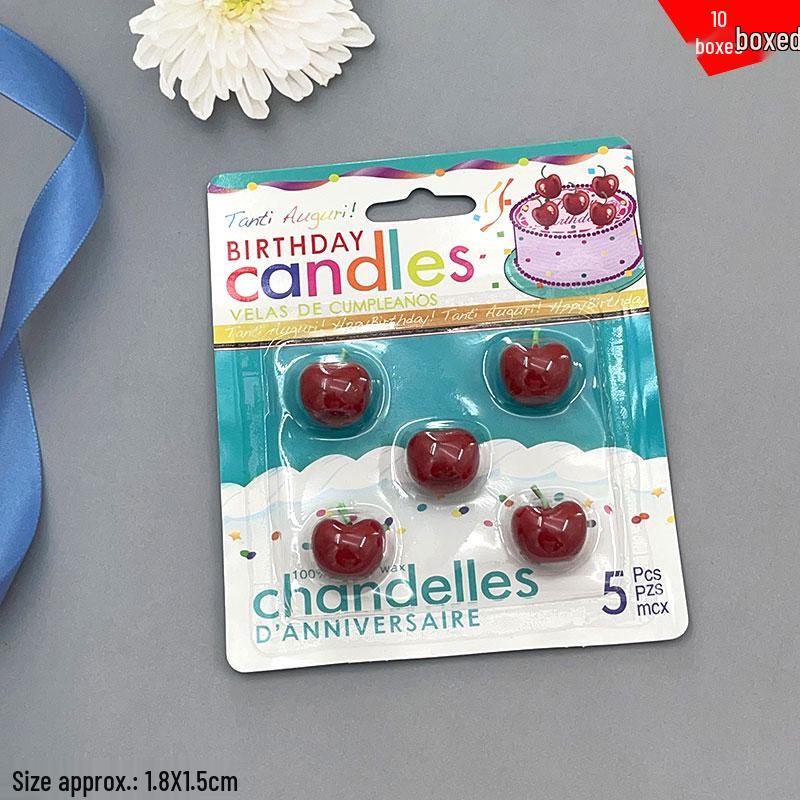 Retro Colorful Print Birthday Candle with Colored Flame for Cake Decoration