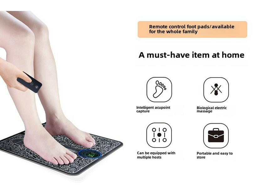 Wiederaufladbares EMS Fußtherapie-Massagegerät - Tragbares Mikrostrom-Impulspad