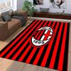 Rot-schwarz gestreifter Teppich mit ACM 1899 Logo-Design für Wohnkultur Geeignet als rutschfester Unterleger für Wohnzimmer, Schlafzimmer, Sofas