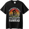 Cotton Summer Man T Shirt Never Underestimate an Old Man with a Bicycle Short Sleeve Adult Round Neck Tops Casual Tshirt