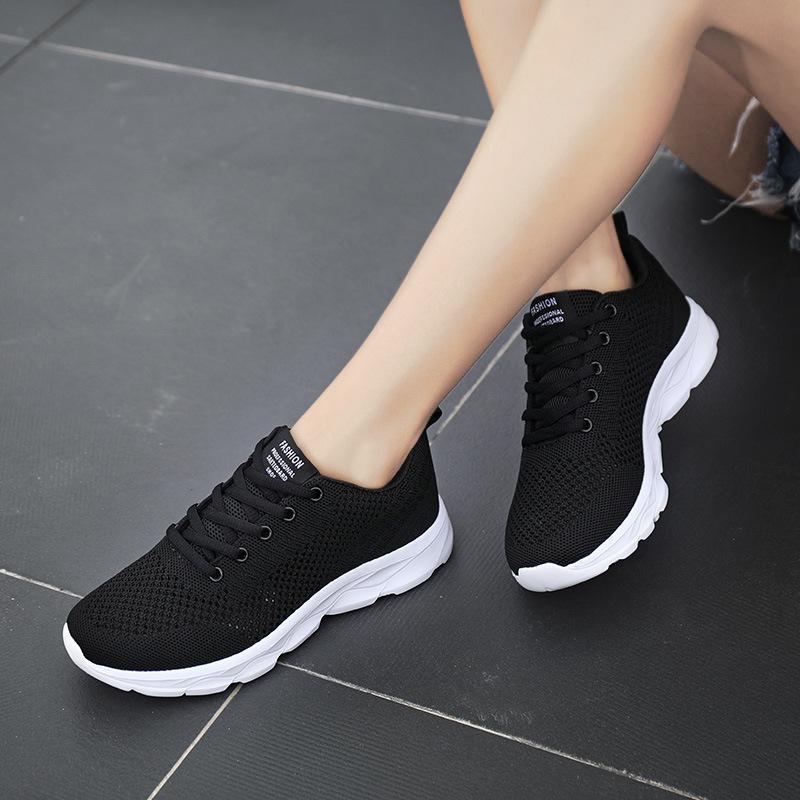Spring and summer travel flying knitting sports shoes casual young girl student shoes running shoes travel shoes