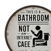 Vintage Wooden Bathroom Sign This Is A Bathroom Not A Cafe Funny Wall Art Rustic Hanging Round Plaque for Farmhouse Restroom