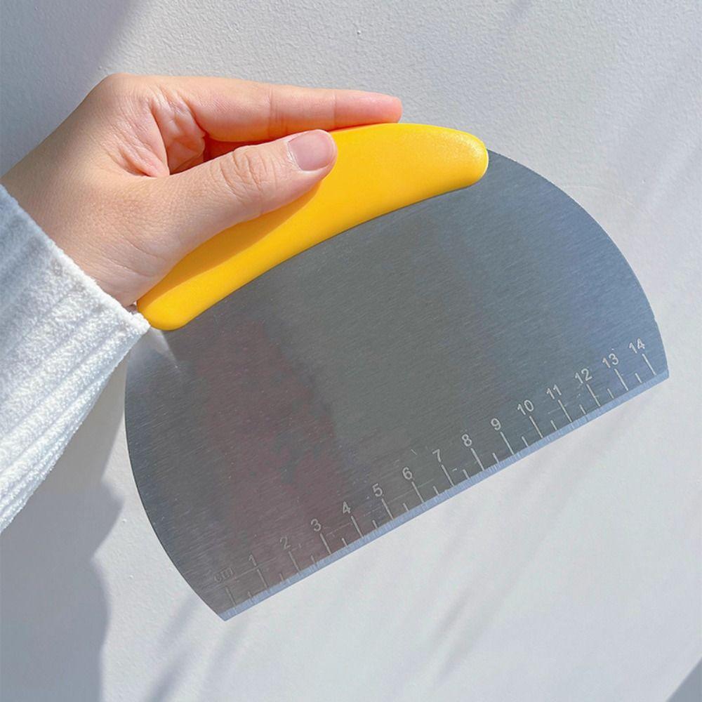 with Scale Half Round Scraper Stainless Steel Dough Scraper Household Dough Cutter  Cake