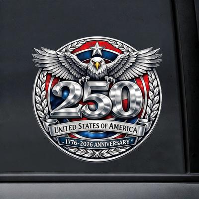 Naklejka Flaga USA na 250. Rocznicę Patriotyczna 1776-2026 250 Lat Ameryki Naklejka Samochodowa Dzień Niepodległości Naklejka na Zderzak do Szyb Samochodowych